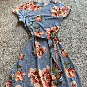 Shein Blue-Gray Floral Dress